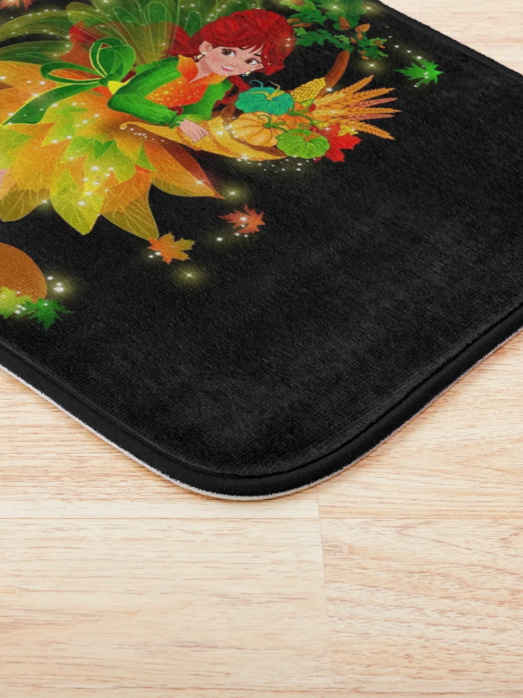 Faylin the Fall and Thanksgiving Fairy With Cornucopia Bath Mat2