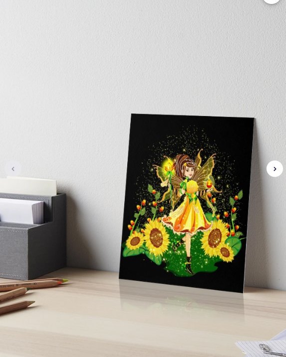 The-Candy-Corn-Fairy-Lov’n-Sunflowers-In-Fall-Art-Board-Print